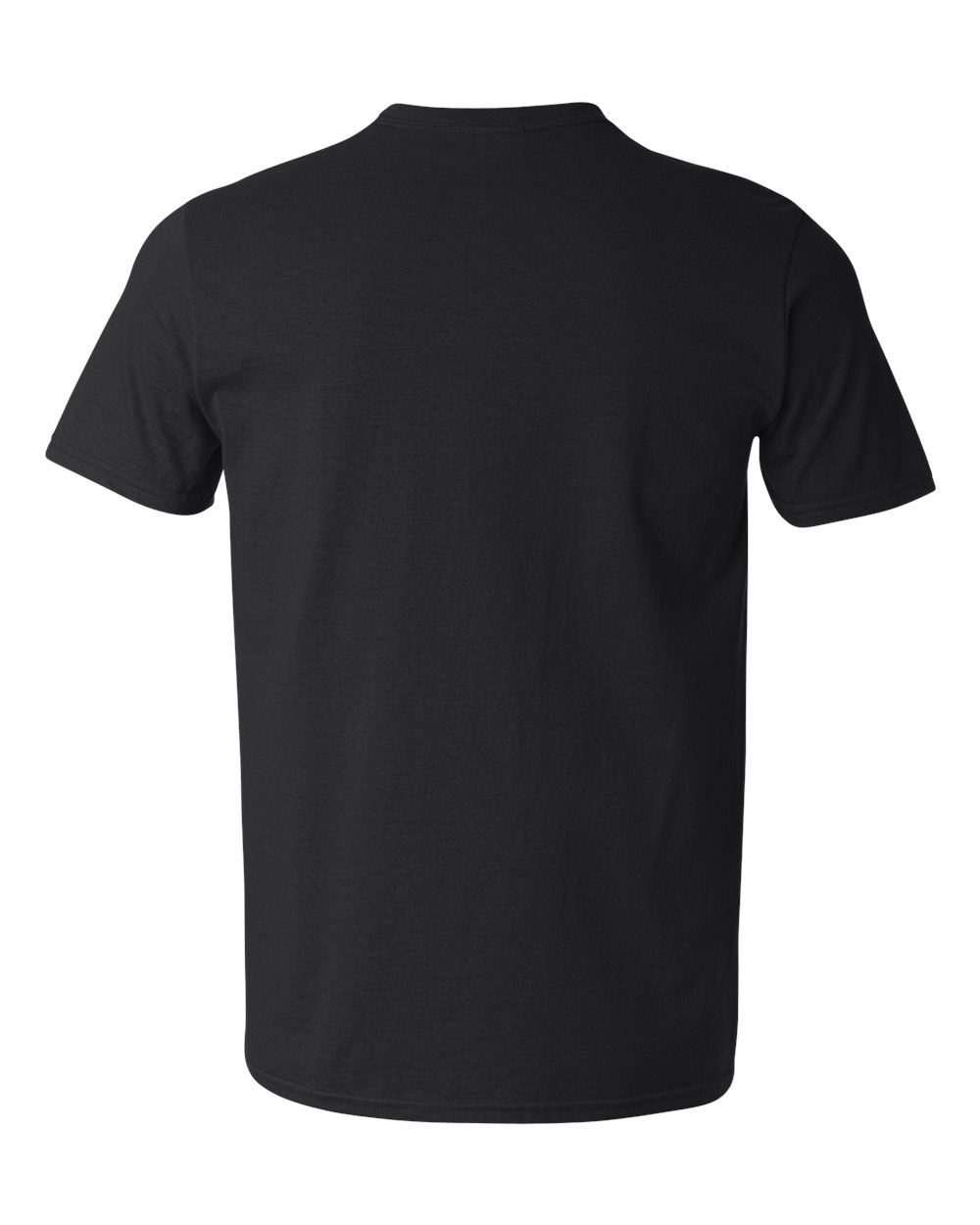 Rear View of Black Softstyle® V-Neck T-Shirt - 64V00