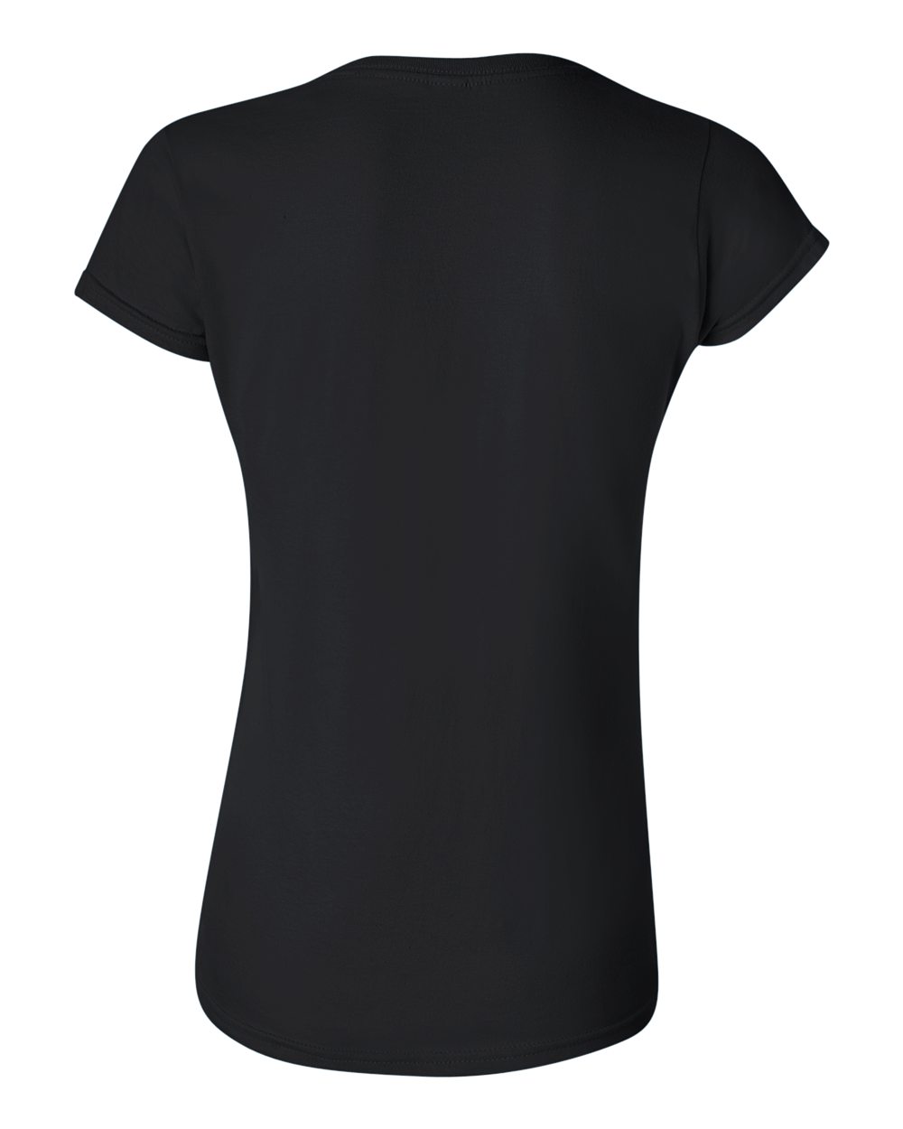 Rear View of Black Softstyle® Women’s T-Shirt - 64000L