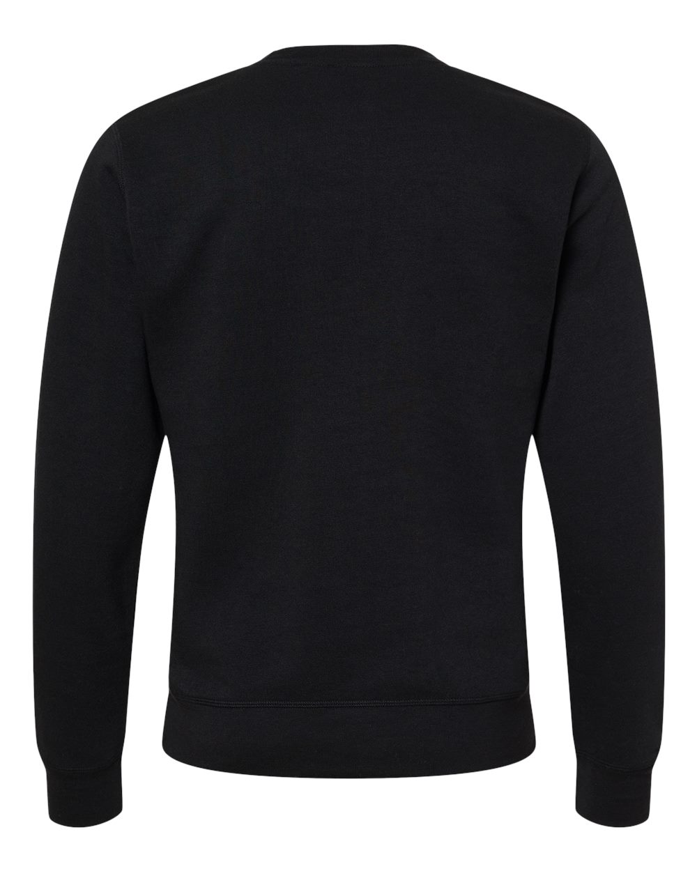 Rear View of Black Solid Triblend Fleece Crewneck Sweatshirt - 8870