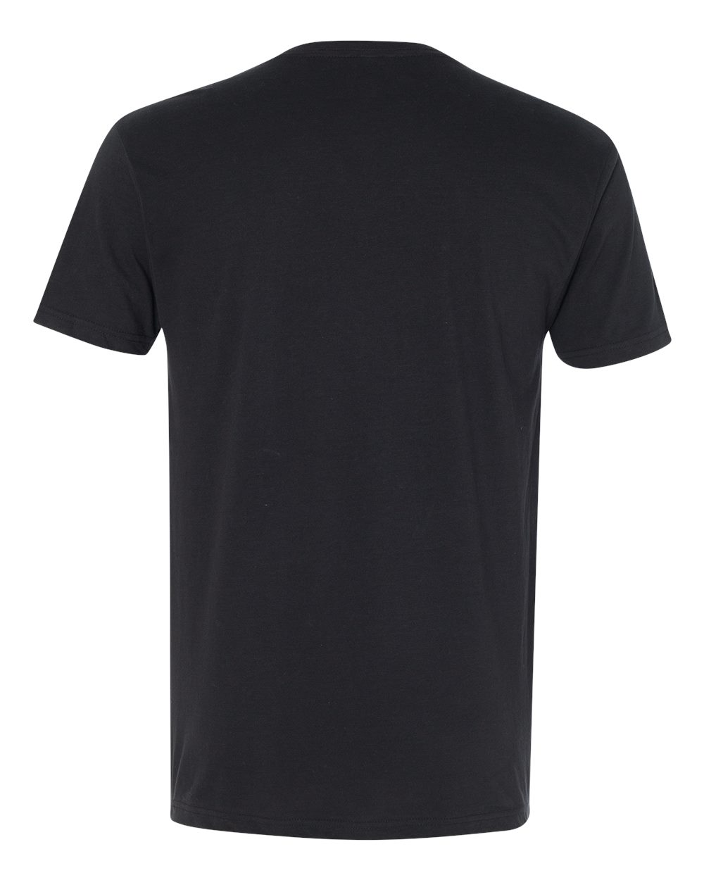 Rear View of Black Sueded V-Neck T-Shirt - 6440