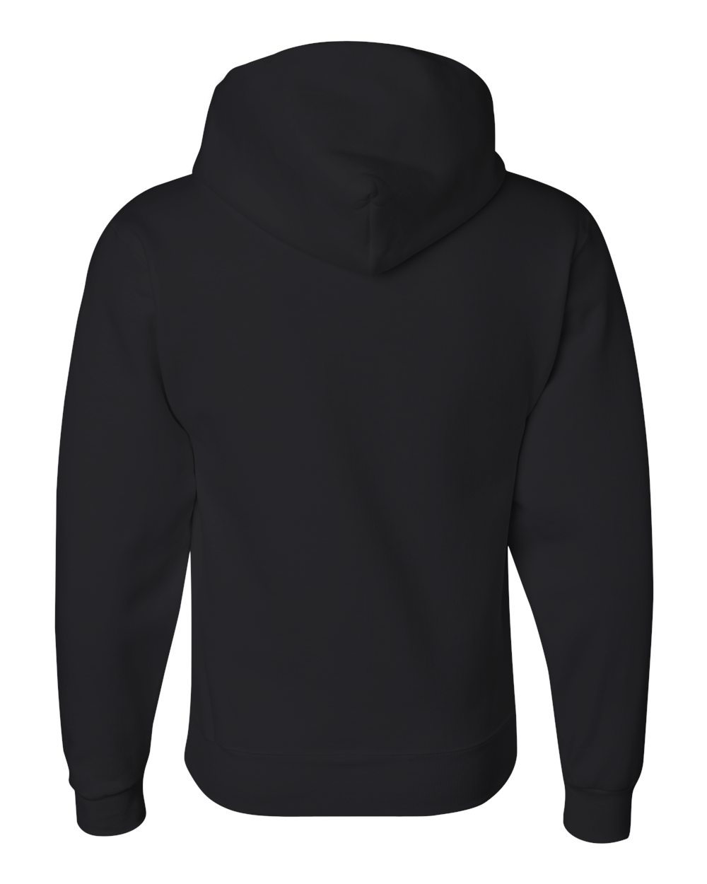 Rear View of Black Super Sweats NuBlend® Hooded Sweatshirt - 4997MR