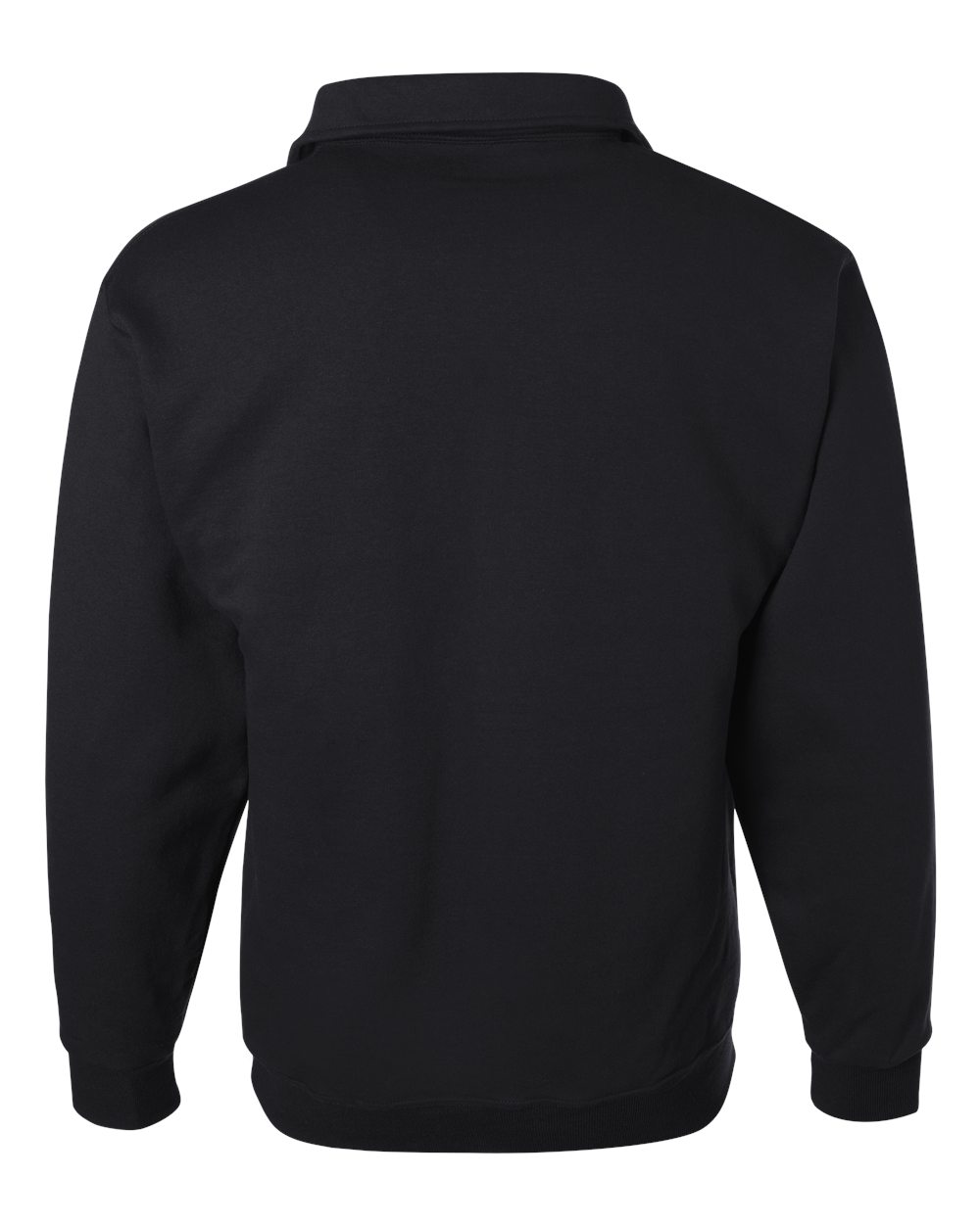 Rear View of Black Super Sweats NuBlend® Quarter-Zip Cadet Collar Sweatshirt - 4528MR