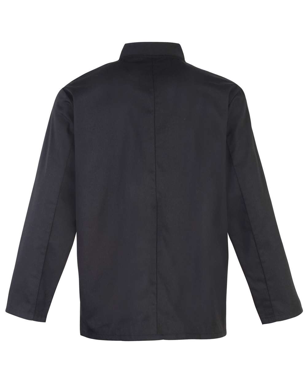 Rear View of Black Ten Studded Front Chef Coat - RP665