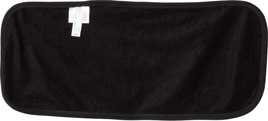 Rear View of Black Terry Burp Cloth - 1014