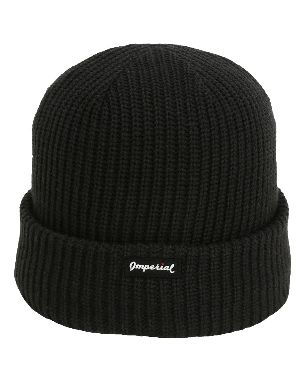 Rear View of Black The Mogul Cuffed Beanie - 6020
