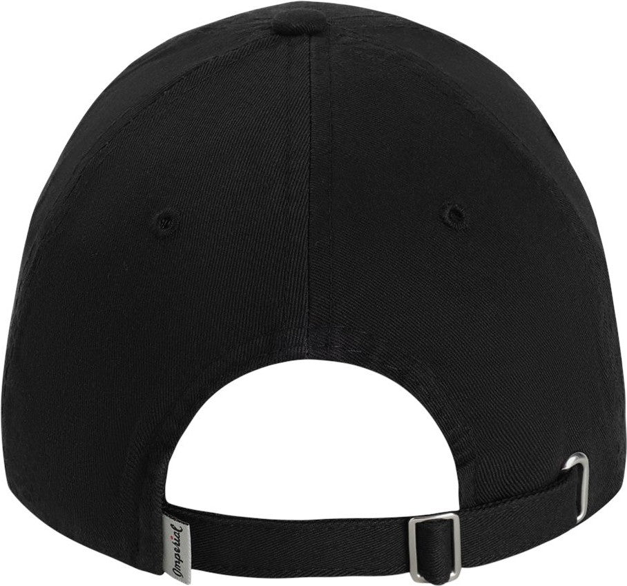 Rear View of Black The Original Buckle Dad Hat - X210B