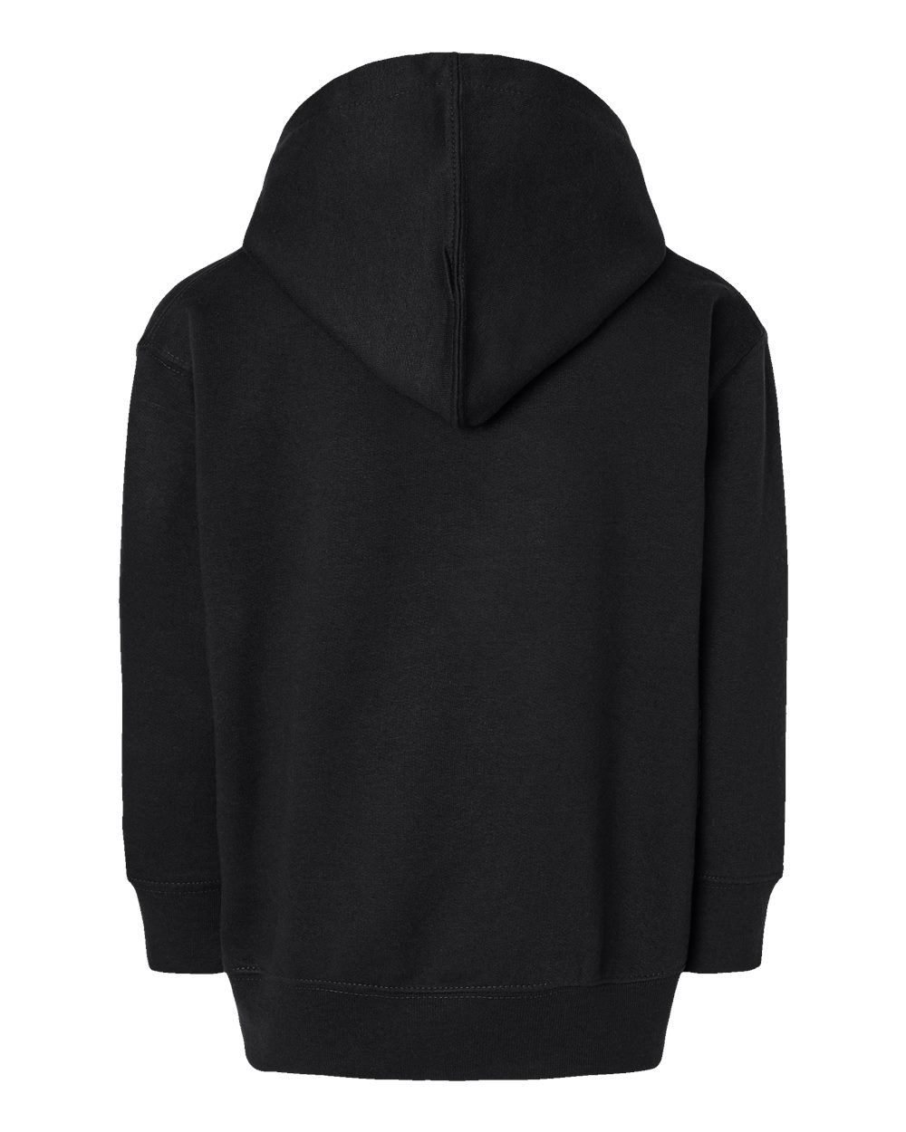 Rear View of Black Toddler Full-Zip Fleece Hoodie - 3346
