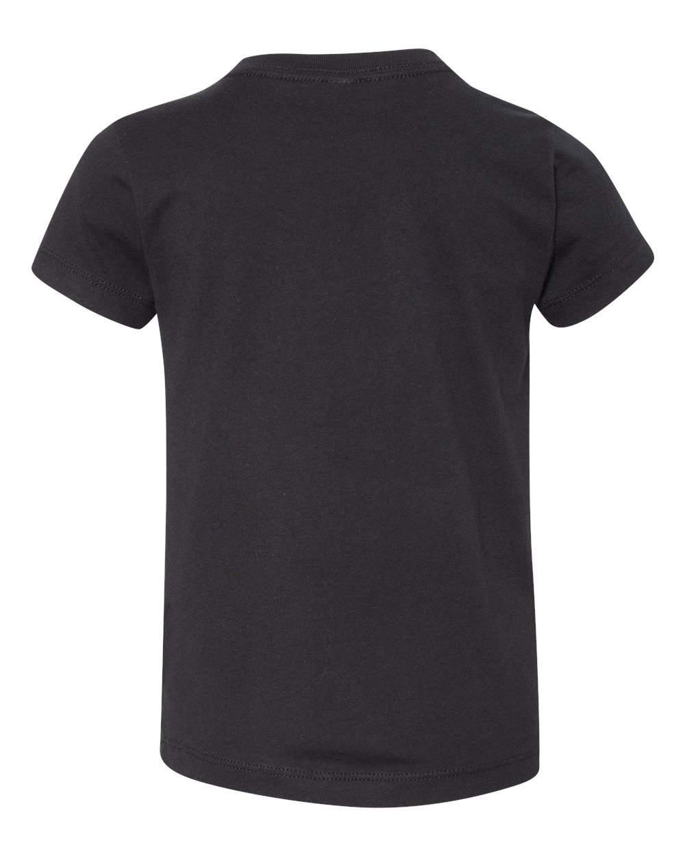 Rear View of Black Toddler Jersey Tee - 3001T
