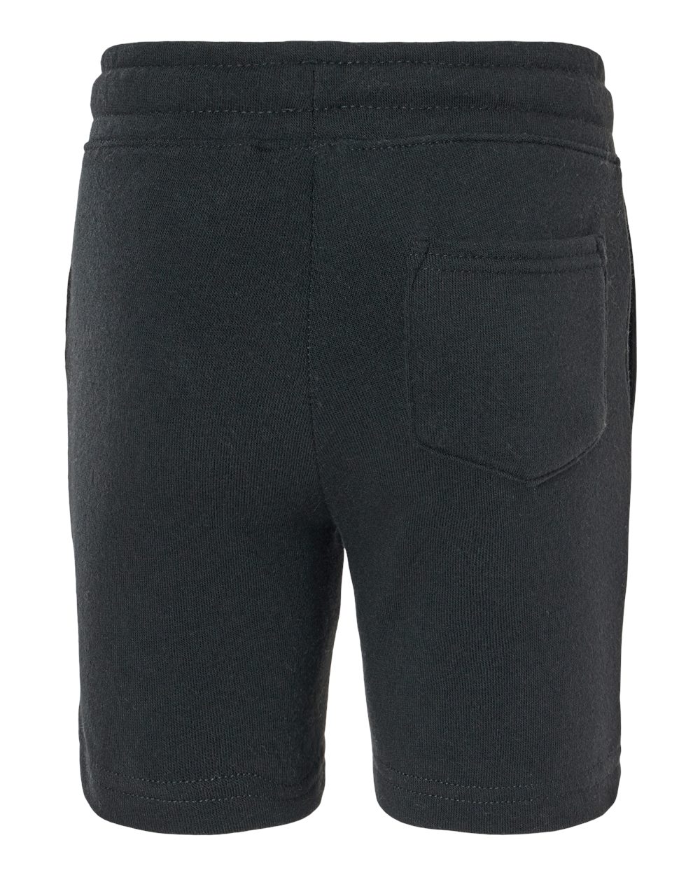 Rear View of Black Toddler Lightweight Special Blend Fleece Shorts - PRM11SRT
