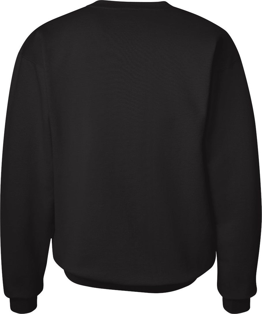 Rear View of Black Ultimate Cotton® Crewneck Sweatshirt - F260