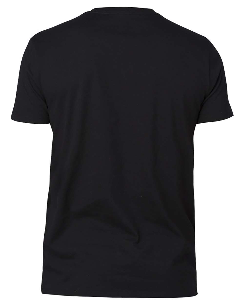 Rear View of Black Ultimate CVC T-Shirt - 100A