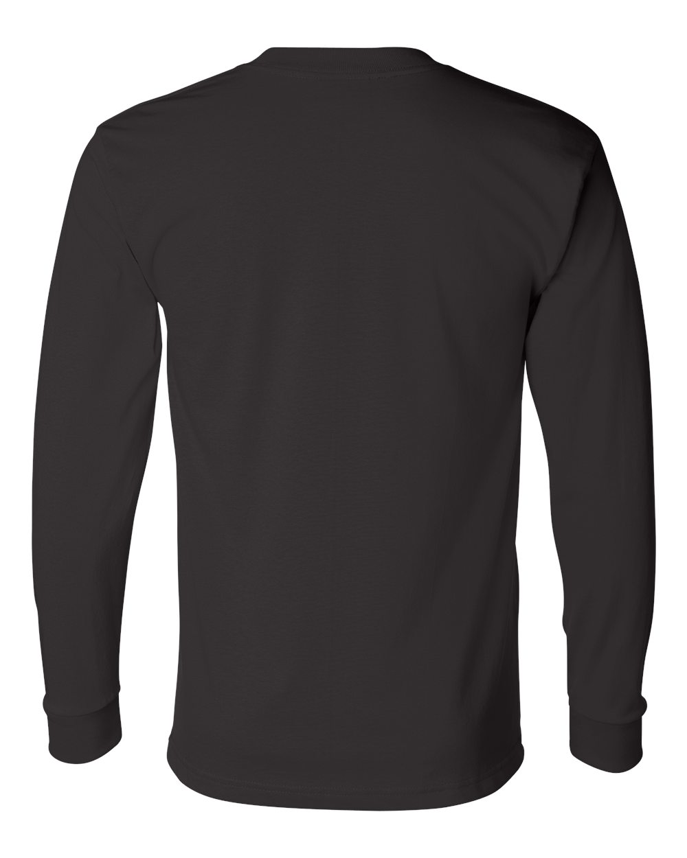 Rear View of Black Union-Made Long Sleeve T-Shirt - 2955