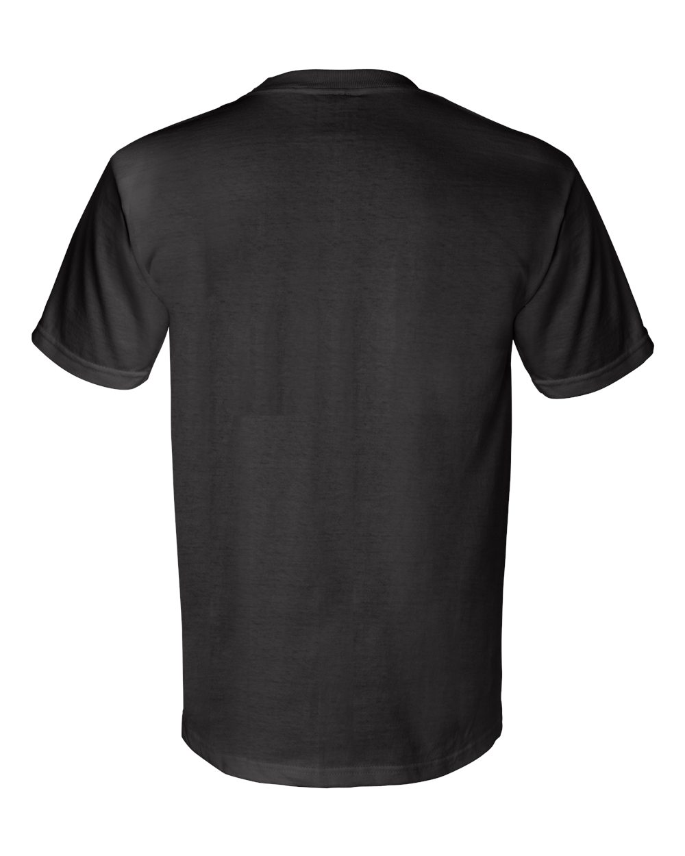 Rear View of Black Union-Made Pocket T-Shirt - 3015