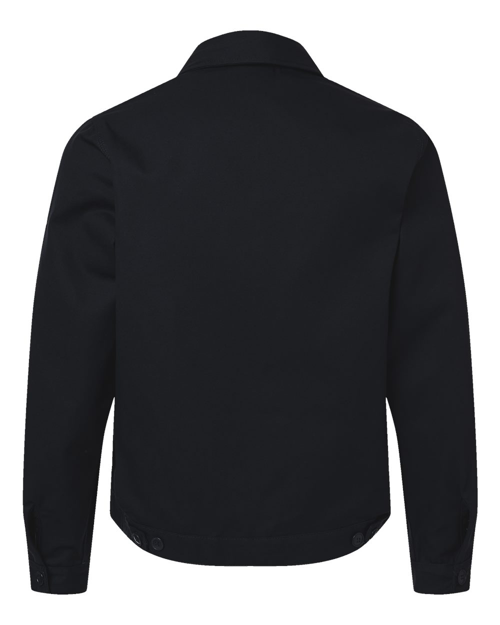 Rear View of Black Unlined Industrial Eisenhower Jacket - JT78