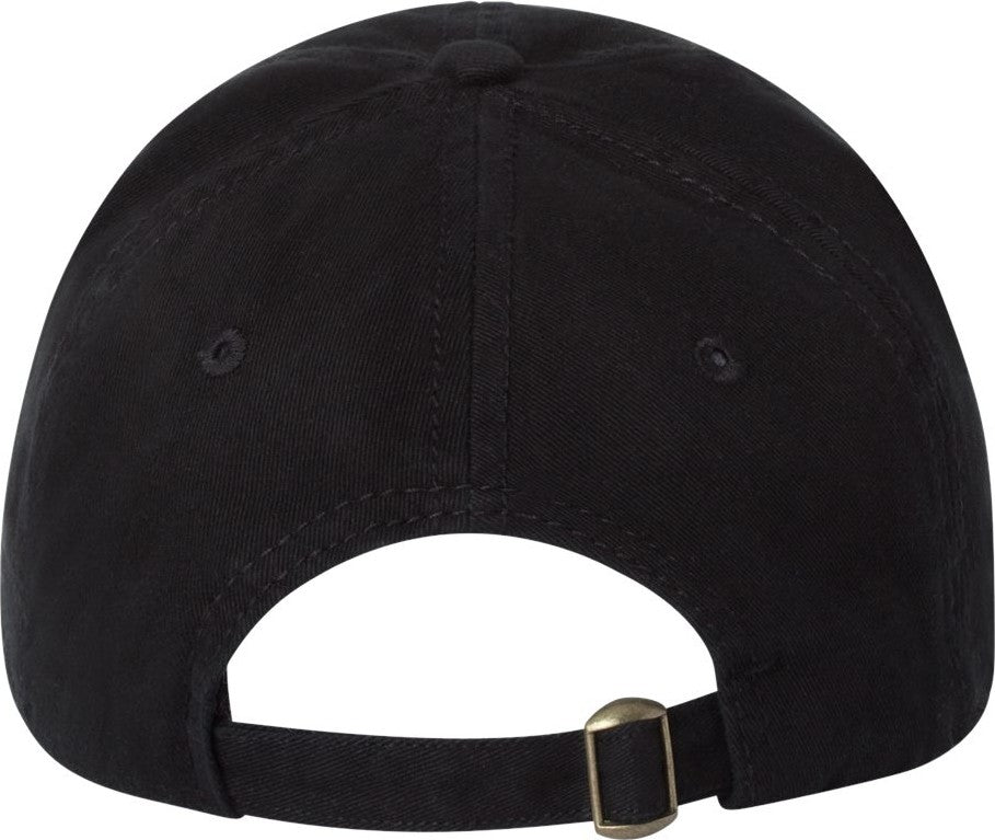 Rear View of Black Unstructured Cap - AH35