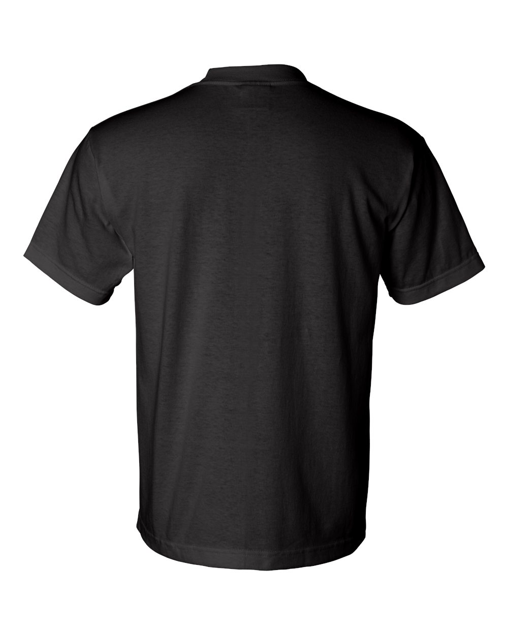 Rear View of Black USA-Made 50/50 T-Shirt - 1701