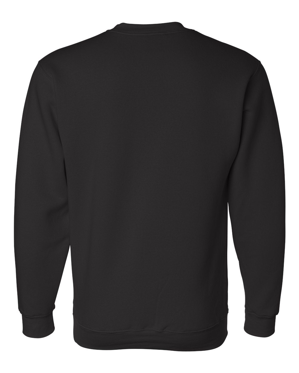 Rear View of Black USA-Made Crewneck Sweatshirt - 1102