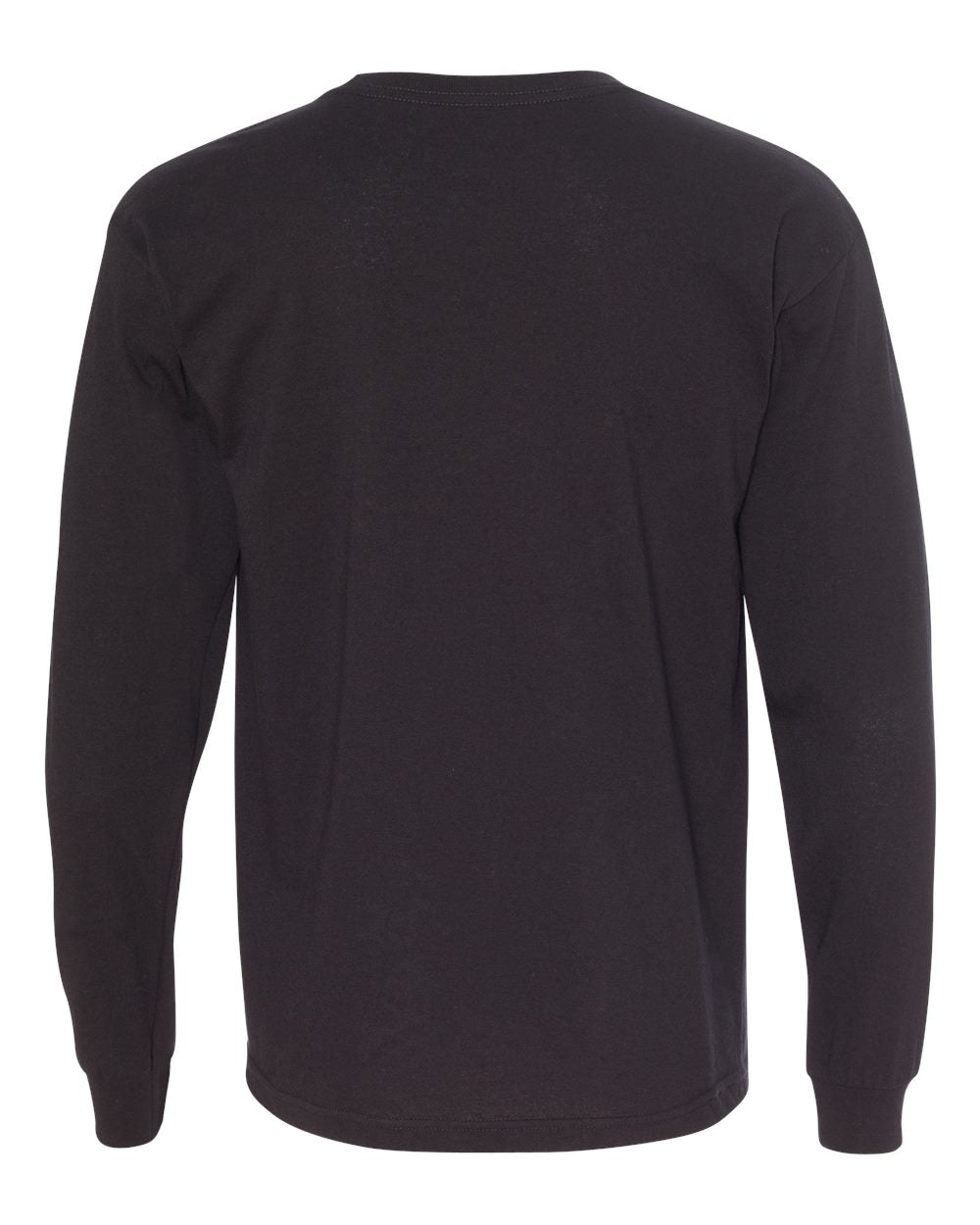 Rear View of Black USA-Made Long Sleeve T-Shirt - 5060