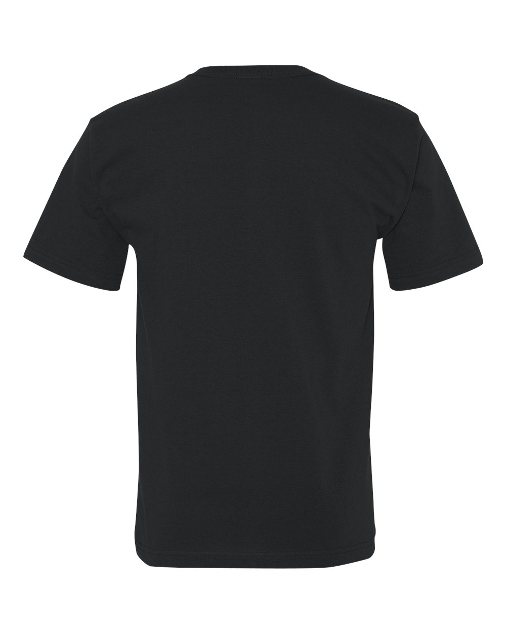 Rear View of Black USA-Made Midweight Pocket T-Shirt - 5070