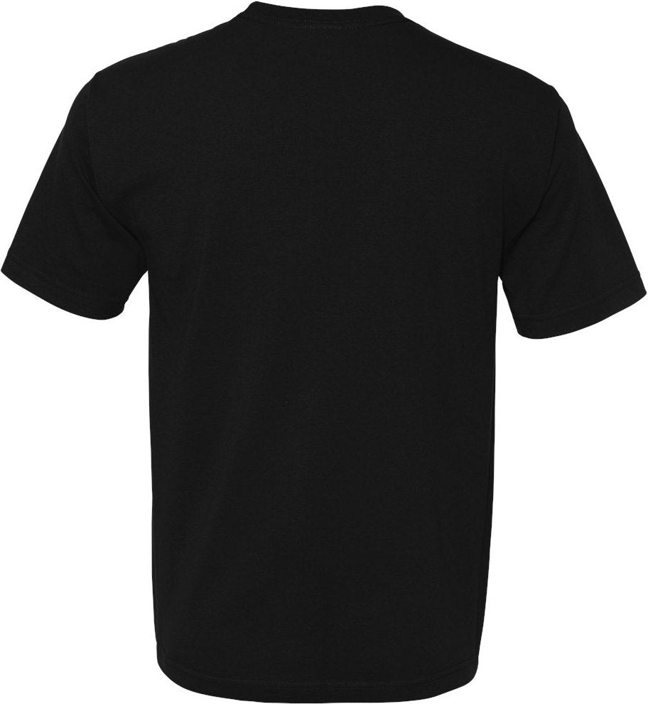 Rear View of Black USA-Made Midweight T-Shirt - 5040