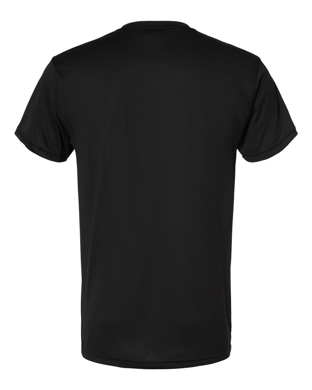 Rear View of Black USA-Made Performance T-Shirt - 5300