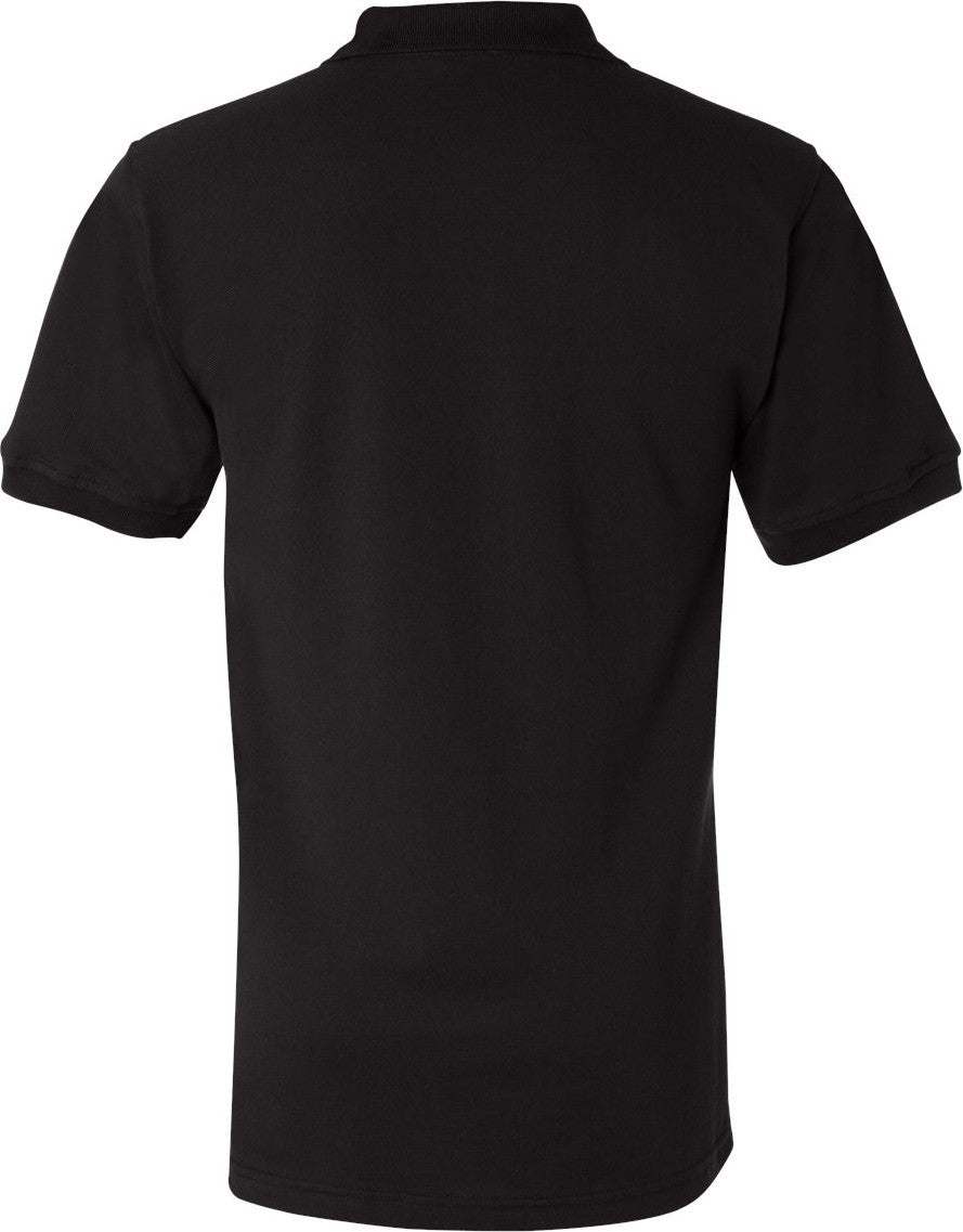 Rear View of Black USA-Made Polo - 1000