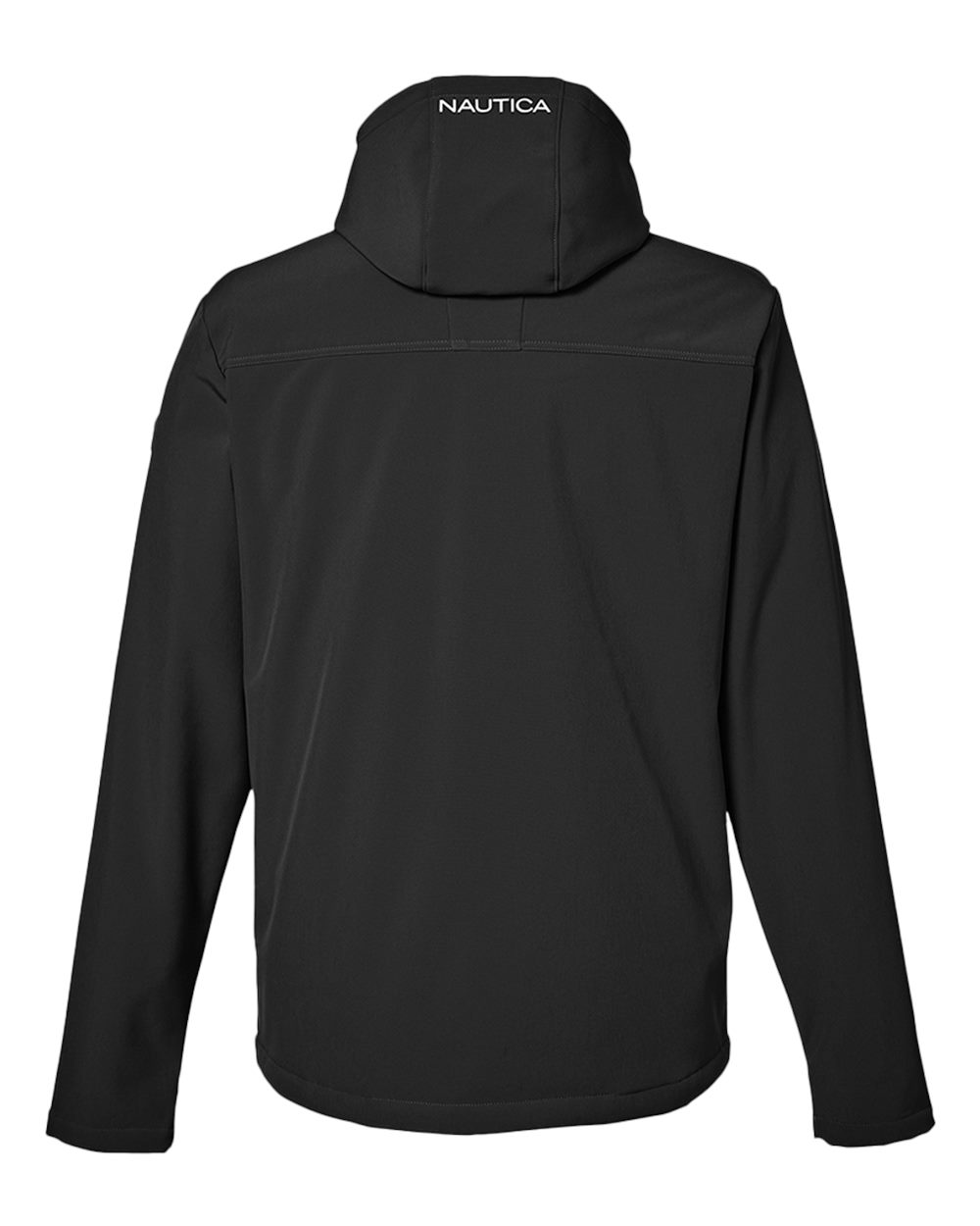 Rear View of Black Wavestorm Hooded Soft Shell Jacket - N17789
