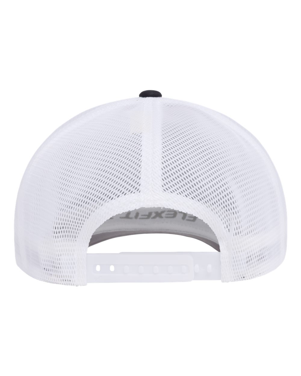 Rear View of Black/ White 110® Mesh-Back Cap - 110M
