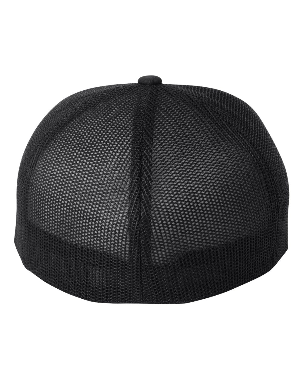 Rear View of Black/ White/ Black Trucker Cap - 6511