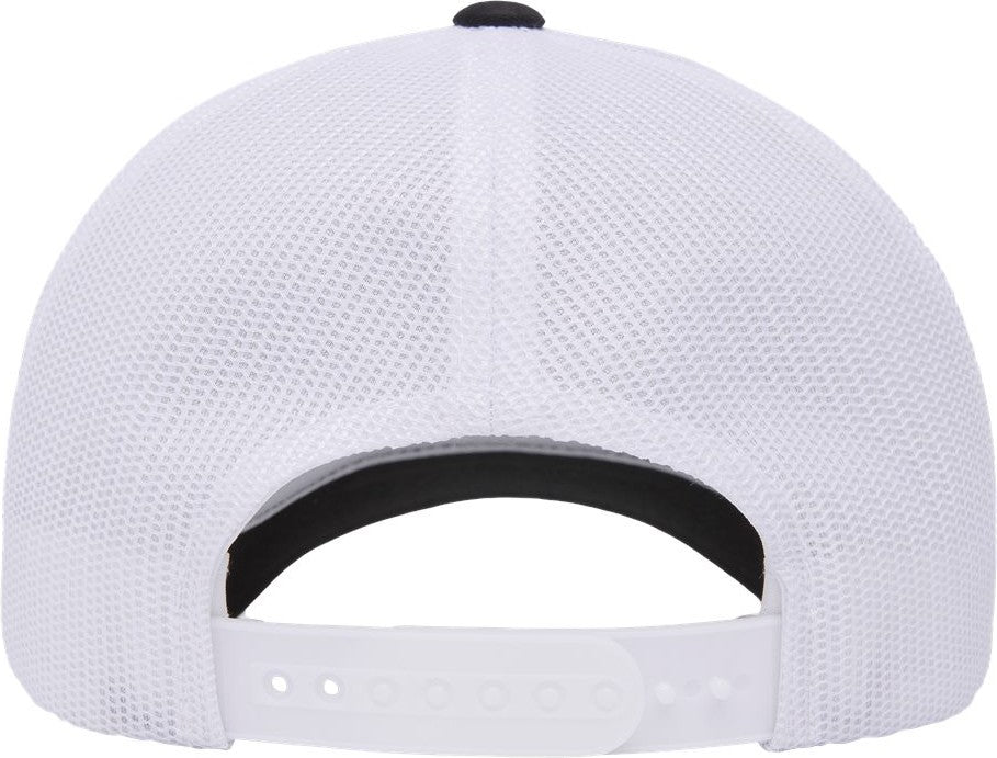 Rear View of Black/ White Elite Cap - 6601