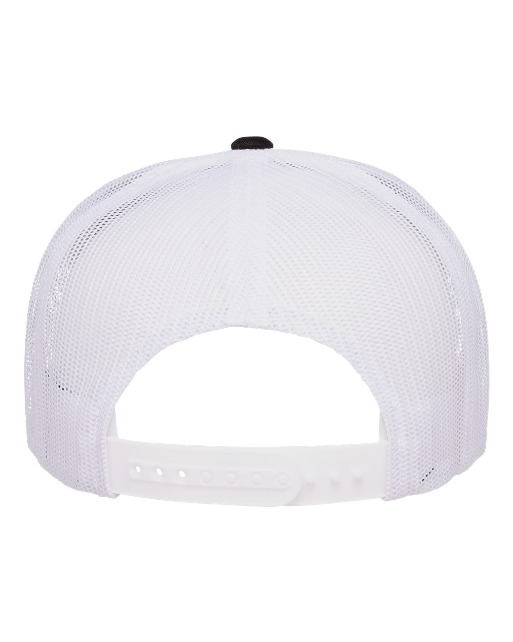 Rear View of Black/ White Five-Panel Classic Trucker Cap - 6006