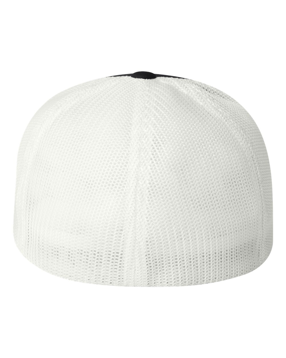 Rear View of Black/ White Trucker Cap - 6511