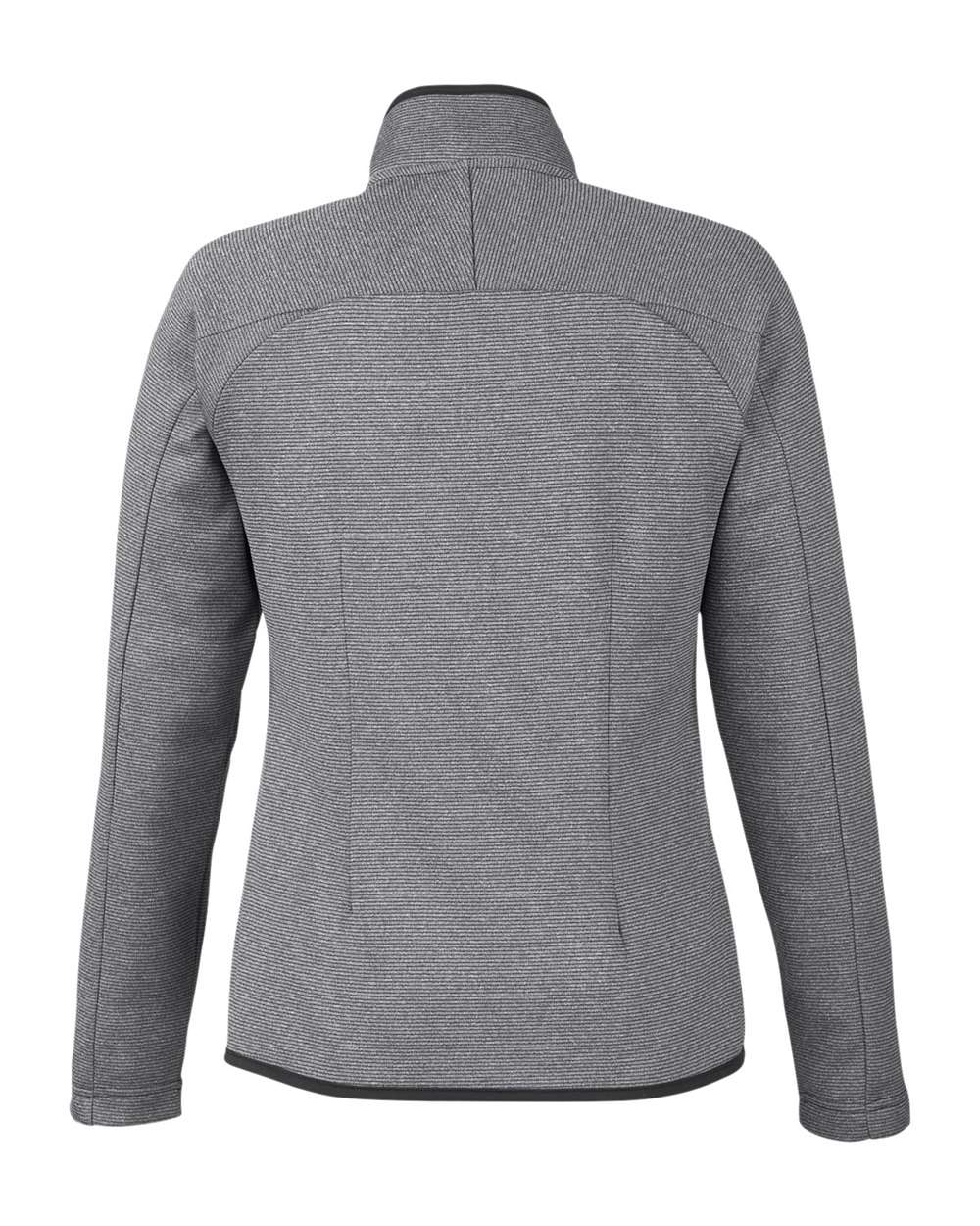 Rear View of Black/ White Women's Venture Heathered Stripe Full-Zip - CE72W