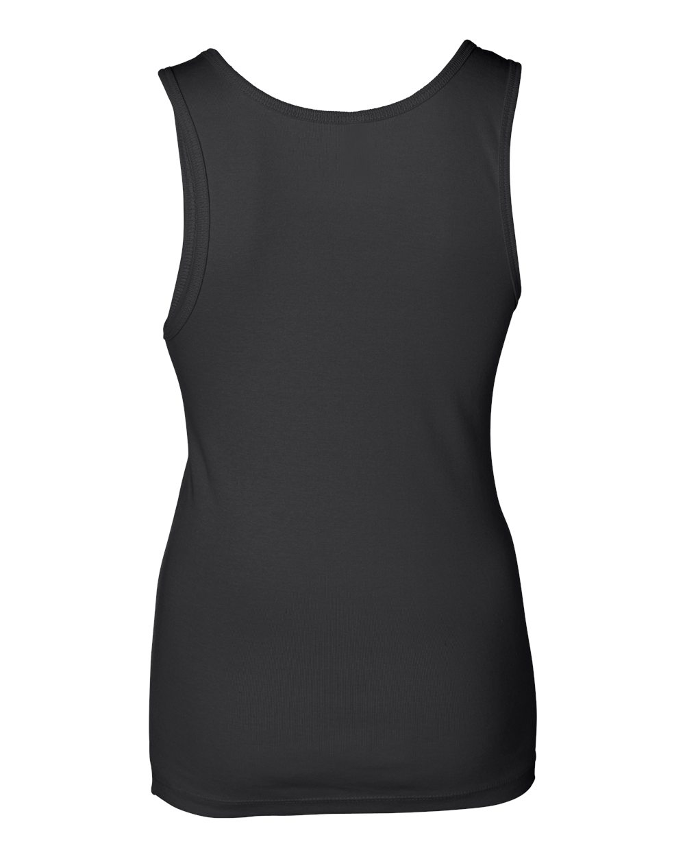 Rear View of Black Women's Baby Rib Tank - 1080