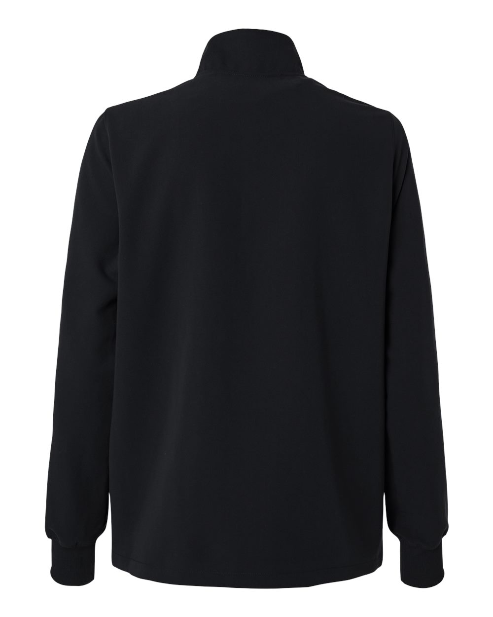 Rear View of Black Women's Ceri Essential Full-Zip 6-Pocket Scrub Jacket - W60001
