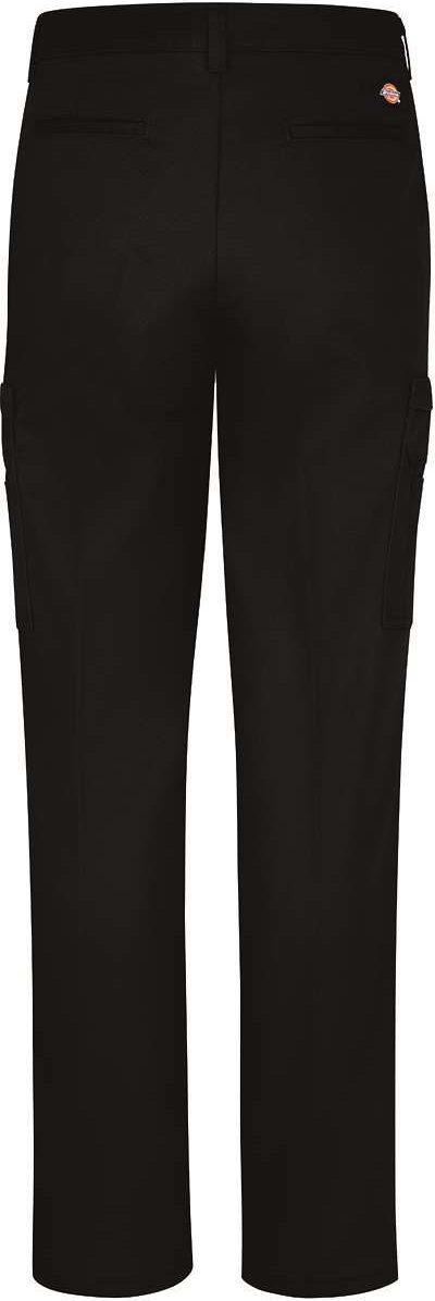Rear View of Black Women's Cotton Cargo Pants - FP39