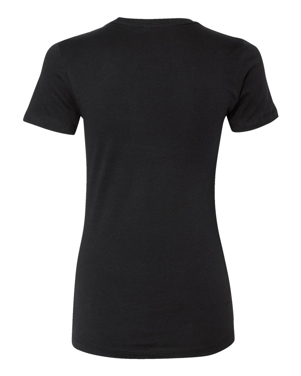 Rear View of Black Women’s Cotton T-Shirt - 3900