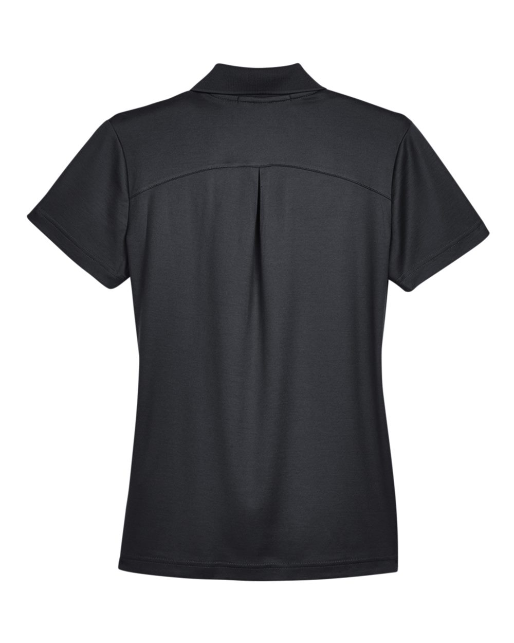 Rear View of Black Women's CrownLux Performance® Plaited Polo - DG20W
