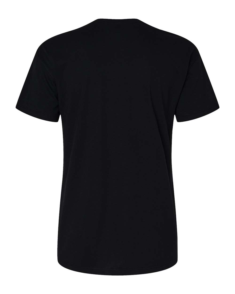 Rear View of Black Women's CVC Relaxed T-Shirt - 6600