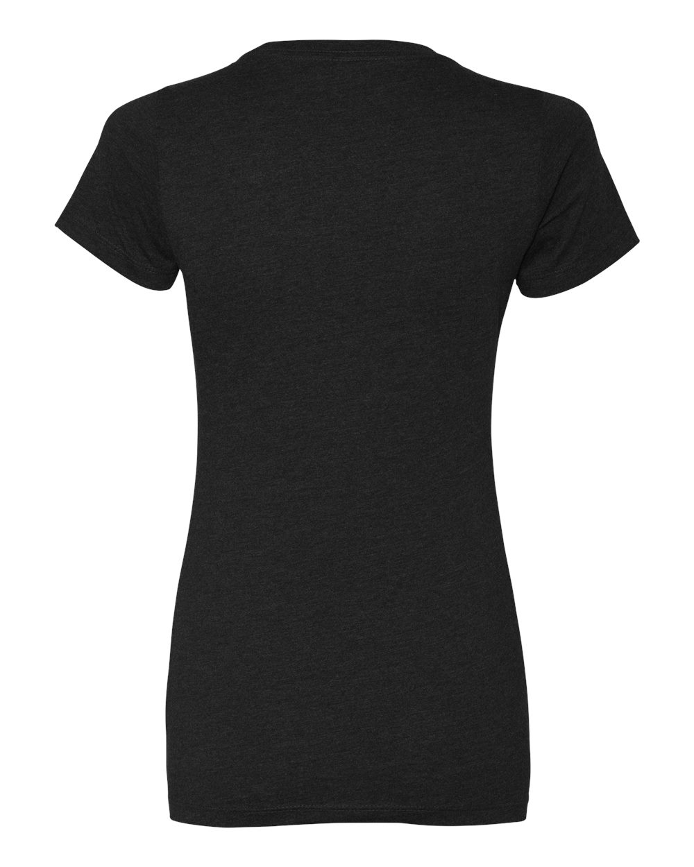 Rear View of Black Women’s CVC T-Shirt - 6610