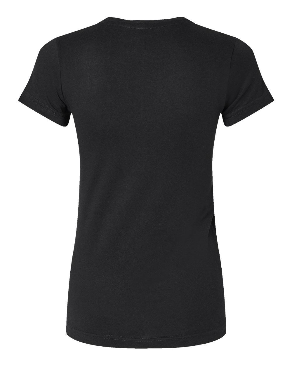 Rear View of Black Women's Fitted Fine Jersey Tee - 3616