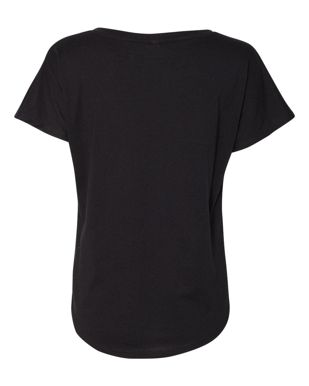 Rear View of Black Women's Ideal Dolman T-Shirt - 1560