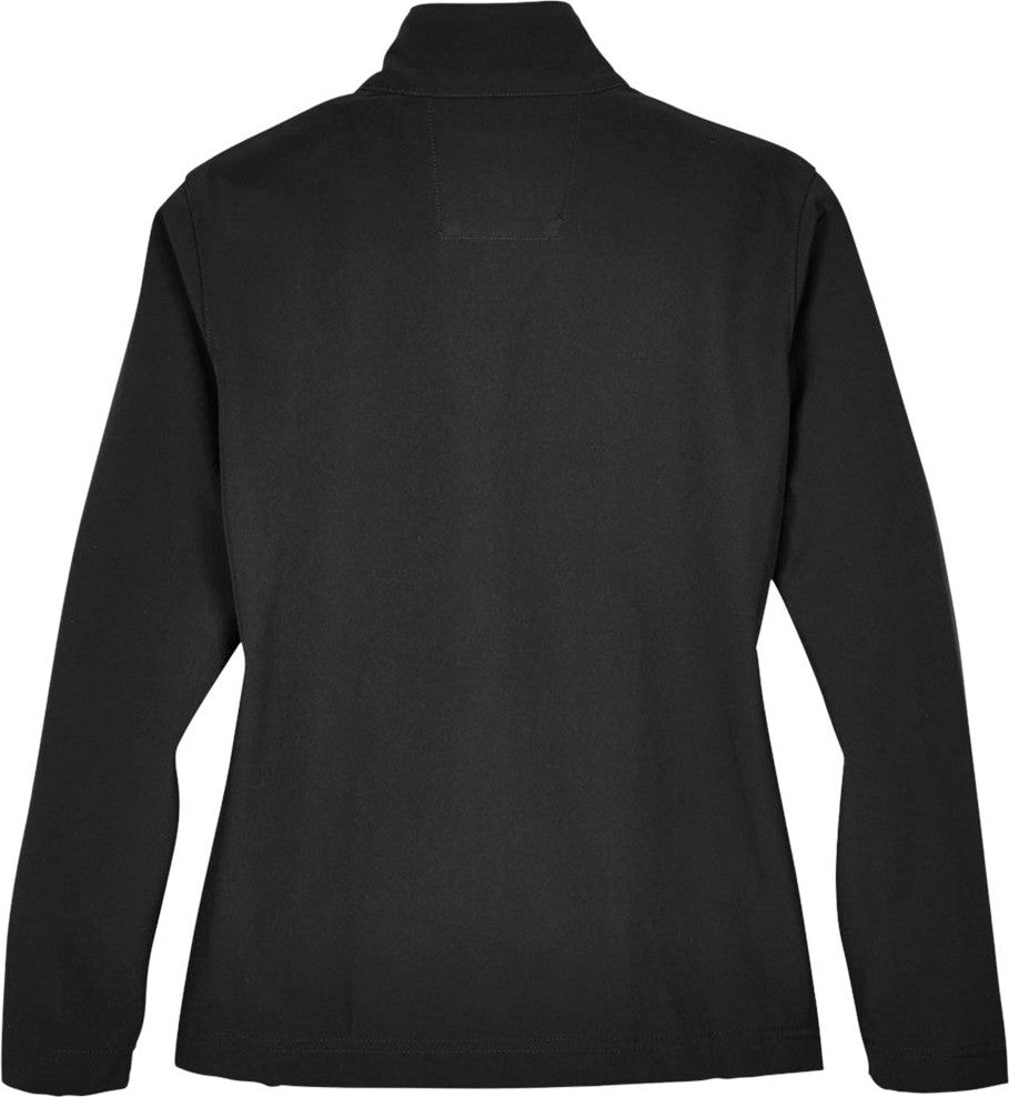 Rear View of Black Women's Leader Soft Shell Jacket - TT80W