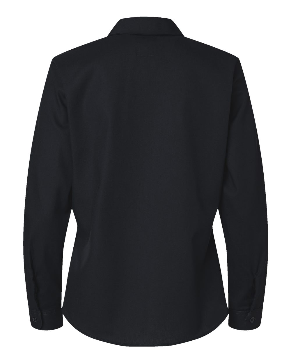 Rear View of Black Women's Long Sleeve Industrial Work Shirt - L5350