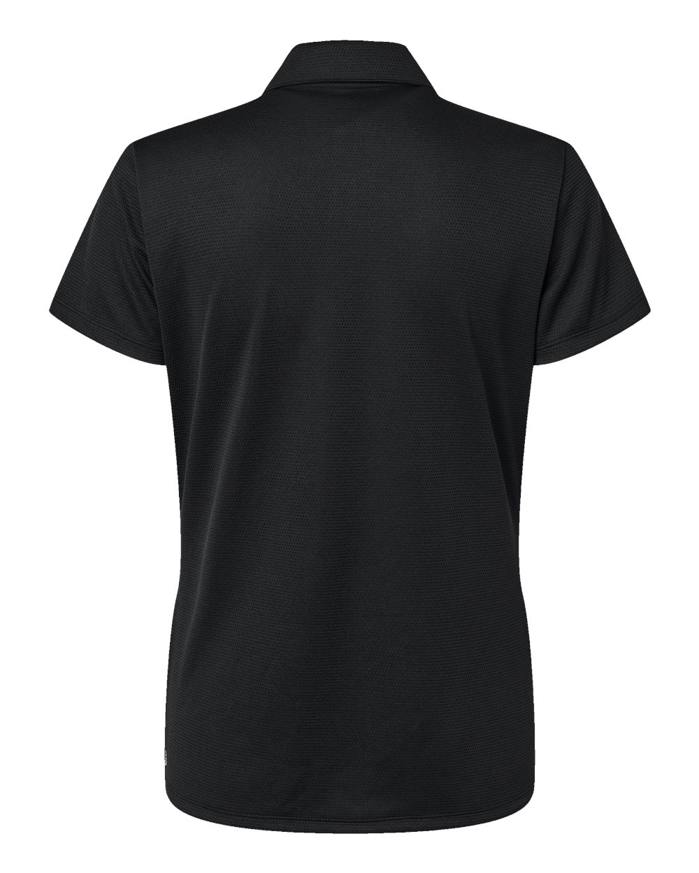 Rear View of Black Women's Micro Pique Polo - A581