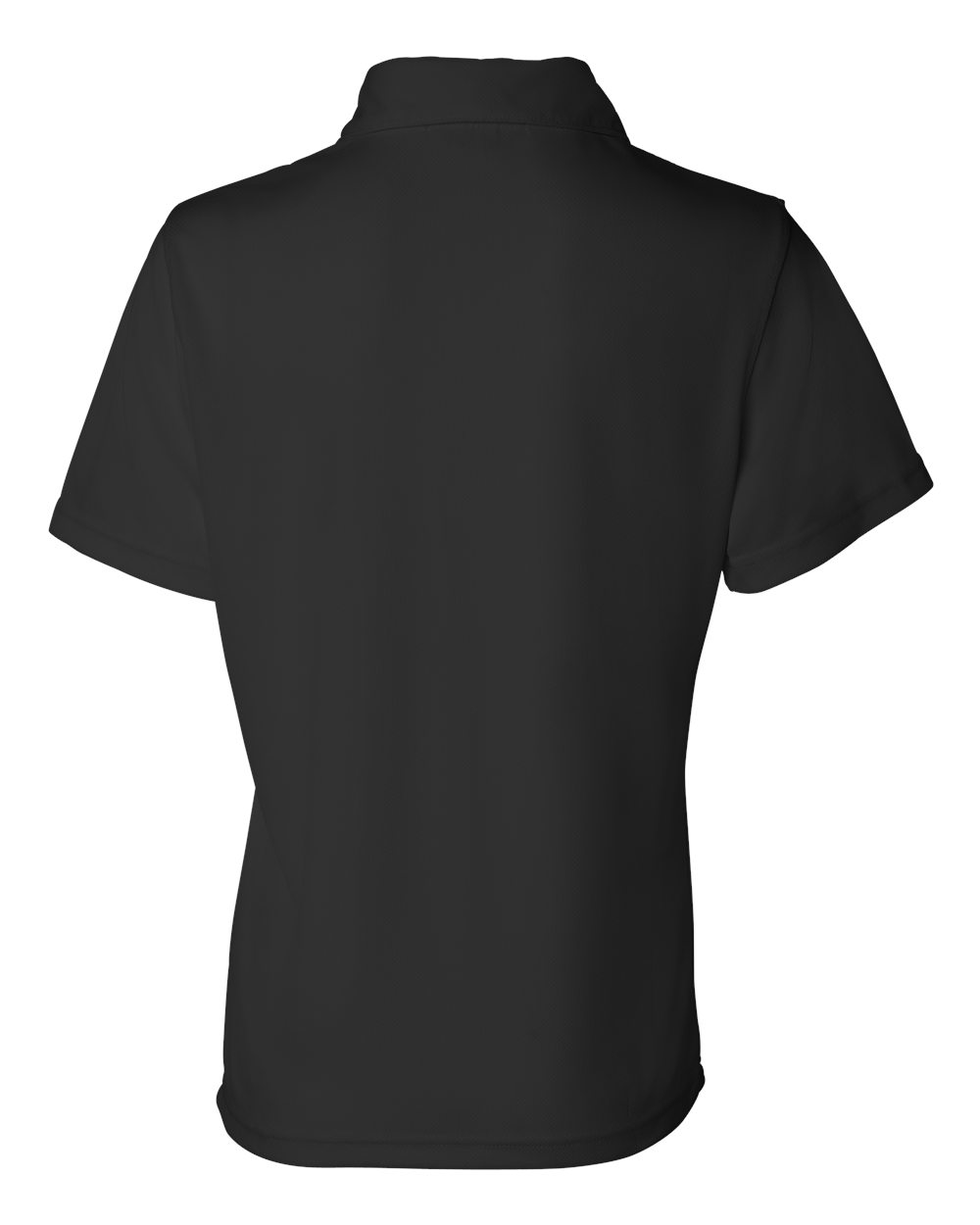Rear View of Black Women's Moisture Free Mesh Polo - 5469