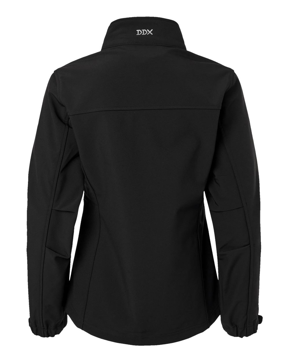 Rear View of Black Women's Motion Soft Shell Jacket - 9416