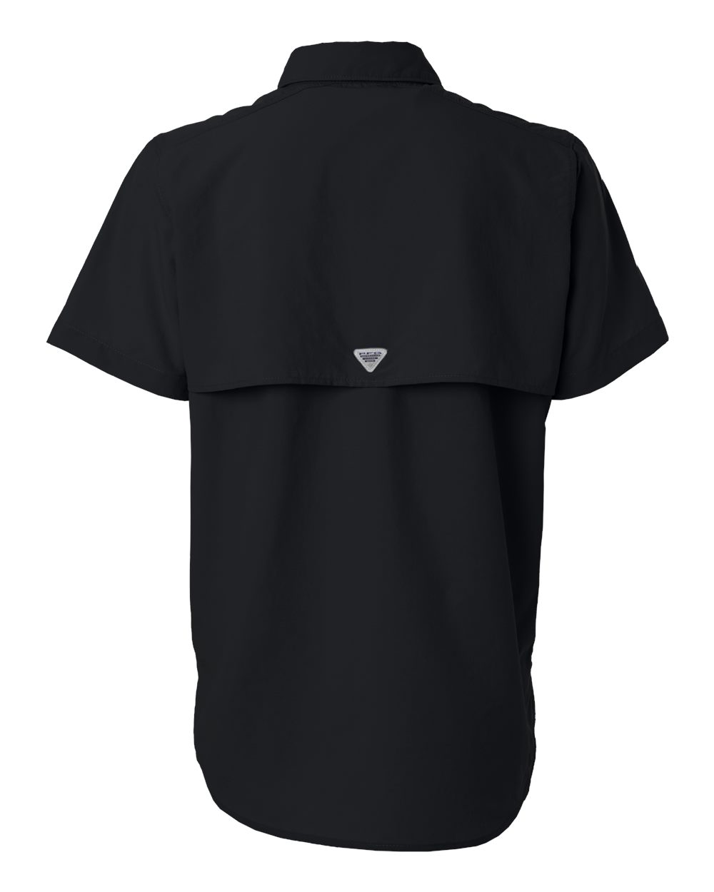 Rear View of Black Women's PFG Bahama™ Short Sleeve Shirt - 212473