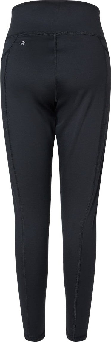 Rear View of Black Women's Pocket Leggings - A1000