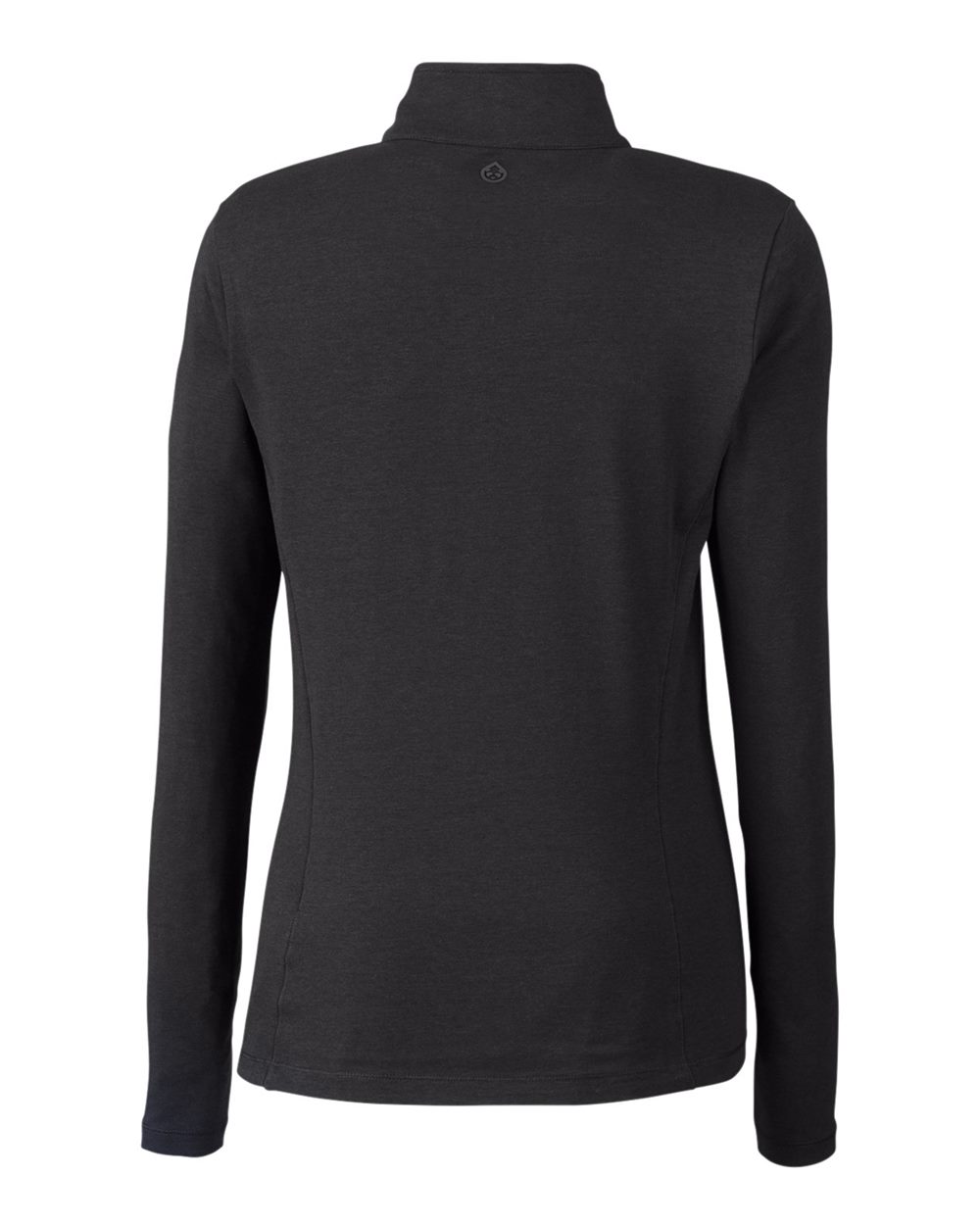 Rear View of Black Women's Recess Quarter-Zip Pullover - TW300